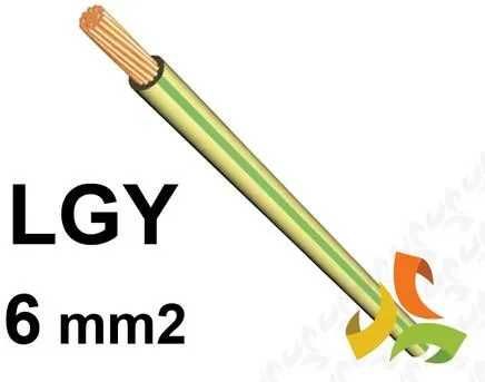 Przewód uziemiający LGY 6mm2 żółto zielony kabel ochronny PV ppe