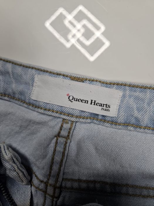 Spodnie jeansowe premium Queen Hearts rozm L zdobione