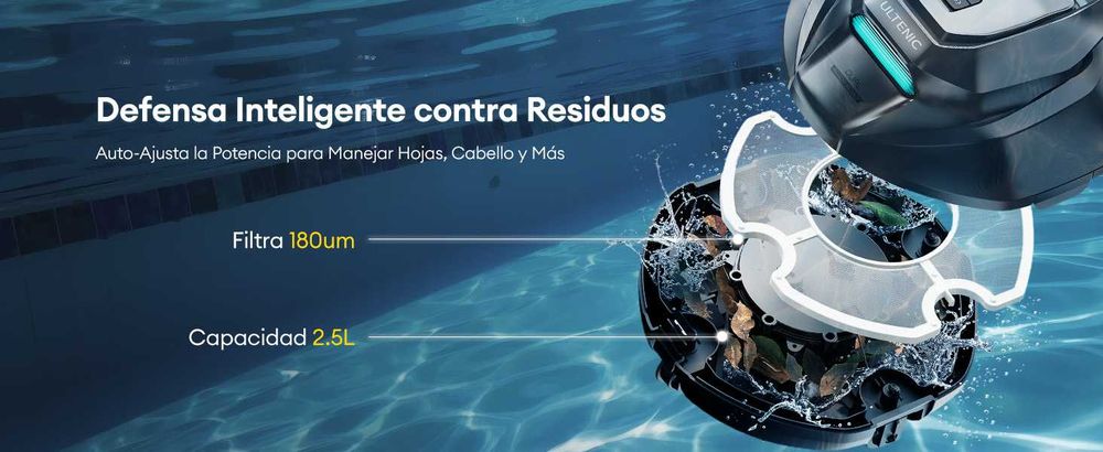 Robot aspirador de piscina com aplicação, recolha sem gancho