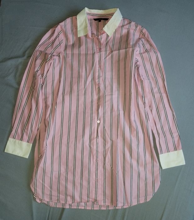 Vero moda długa koszula różowa kołnierzyk M 38 jak nowa