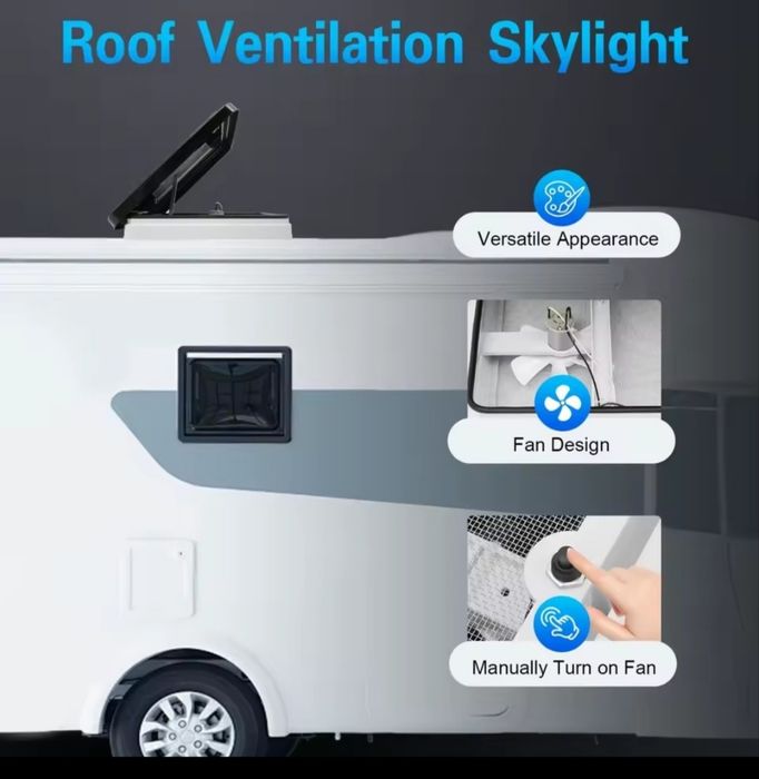 Clarabóia com rede mosquiteira e ventilação 12v