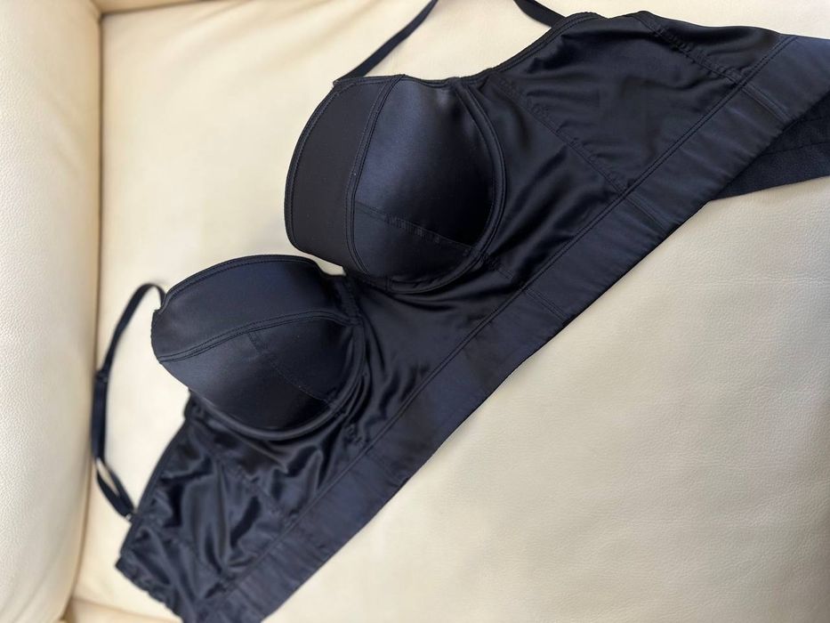 Бюстье, топ черный атласный 65А