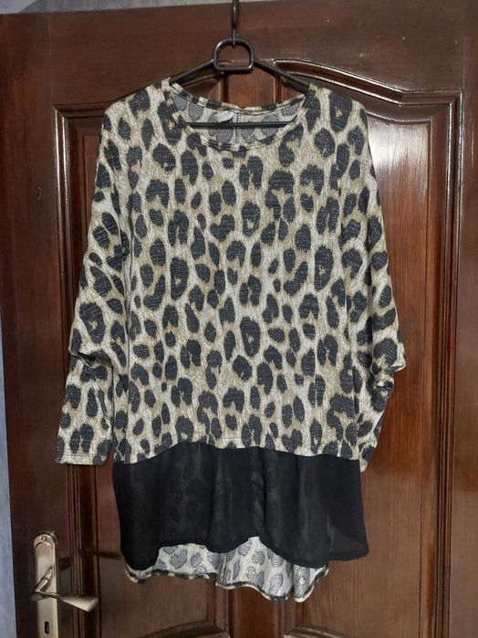 Bluzka panterka nietoperz 2xl 3xl tunika