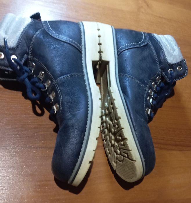 Buty skórzane zimowe trapery ocieplane granatowe Mckey 40 rozmiar