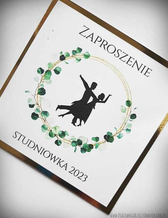 Oryginalne zaproszenia na studniówkę z kwiatami