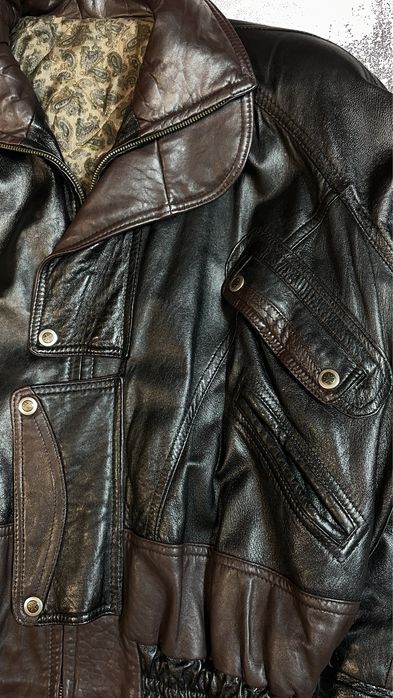 Шкіряна куртка вінтажний бомбер XL натуральна шкіра чоловіча