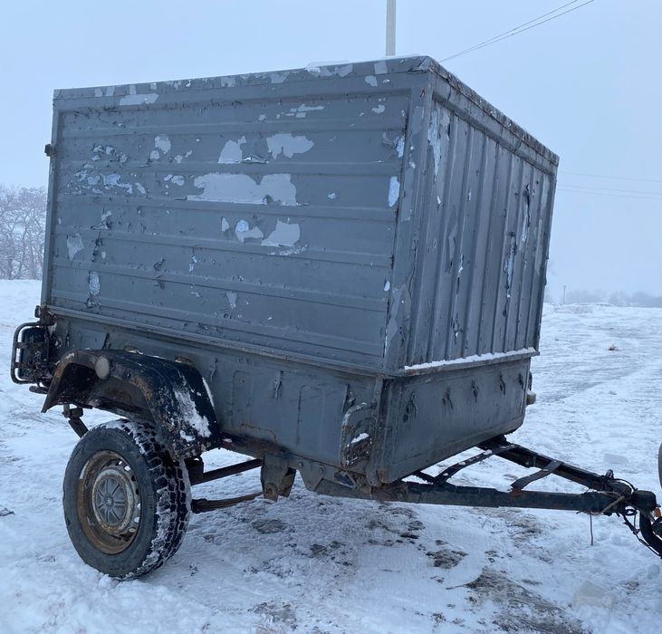 Прицеп - СИЛАЧ - с будкой, рессоры + пружины, до 1300кг, КРАЗ-8138, 1800х1300х1300