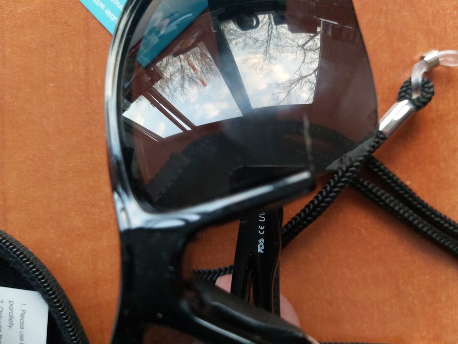 Okulary polaryzujące czarne rower biegi komplet