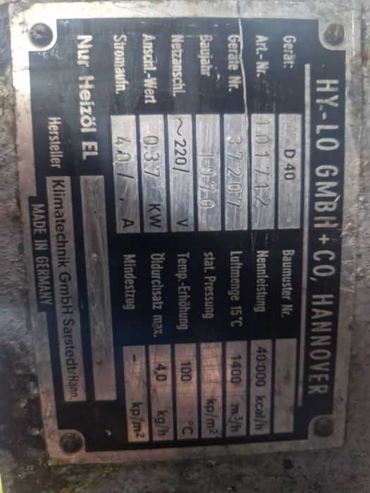 Nagrzewnica powietrza HY-LO