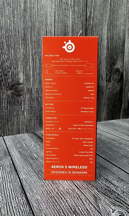 Мышь SteelSeries Aerox 5 Wireless/Bluetooth/USB Black