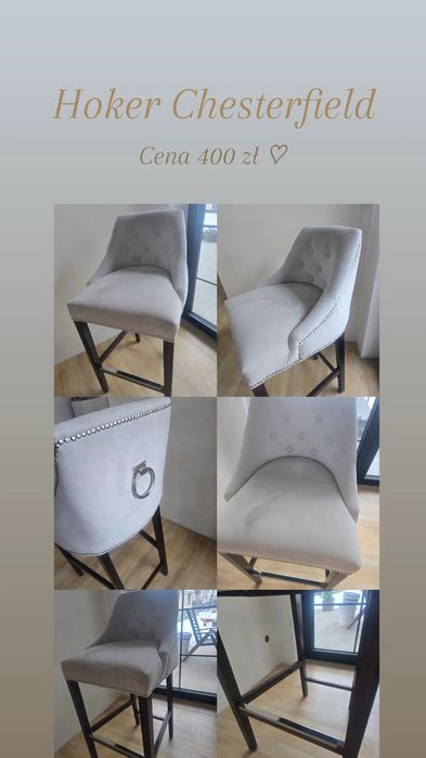 Hoker Allesandra szary chesterfield