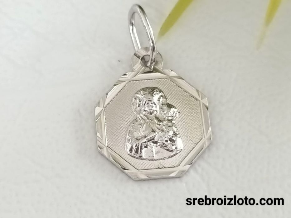 Medalik z białego złota próba 585