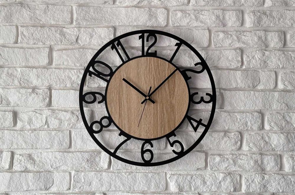 Zegar Ścienny DAKOTA 40 cm Nowoczesny Dąb Sonoma