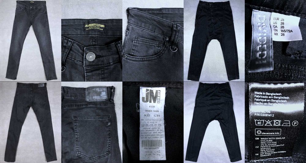 XS - Replay, Levis, H&M, J & J Карго Джогери Джинси штани чоловічі