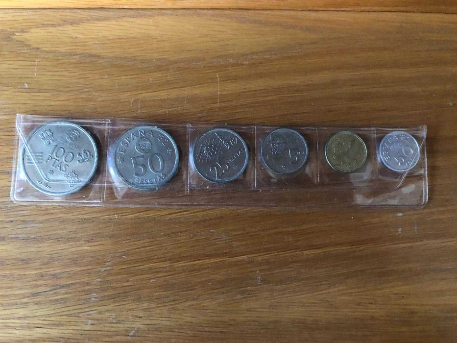 Conjunto de 6 moedas (pesetas) Rei D. Carlos 1980