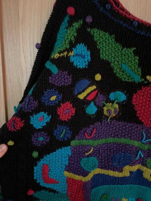 Jedyny oryginalny kolorowy niepowtarzalny bawełna oversize sweter