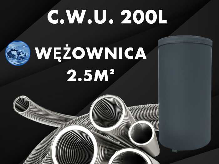 Zbiornik C.W.U. 200L wężownica 2,50m² Stal Nierdzewna