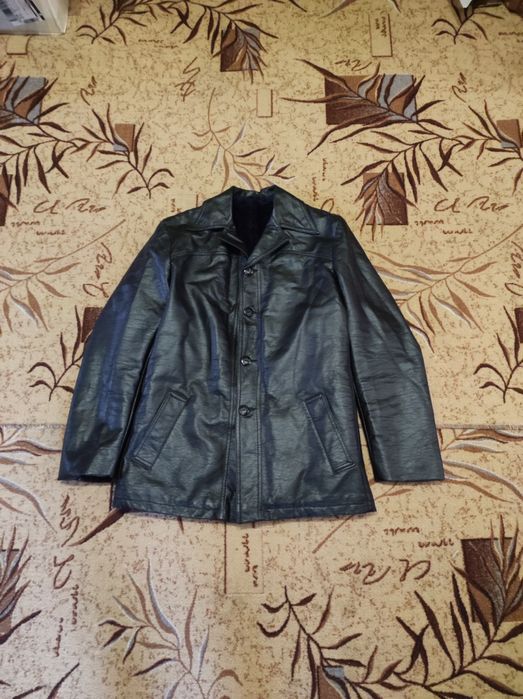 Зимняя Кожаная Куртка с Утеплителем М-ка Black