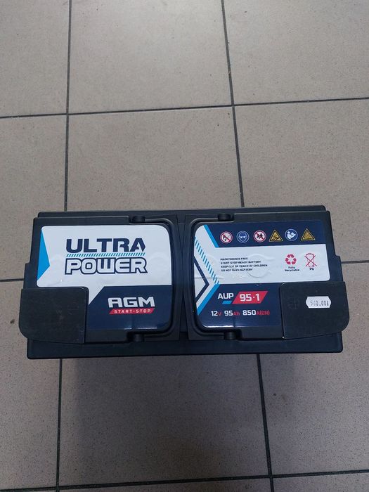 AKUMULATOR ULTRA POWER 12V 95Ah 850A AGM START STOP AUP-95-1 NOWY