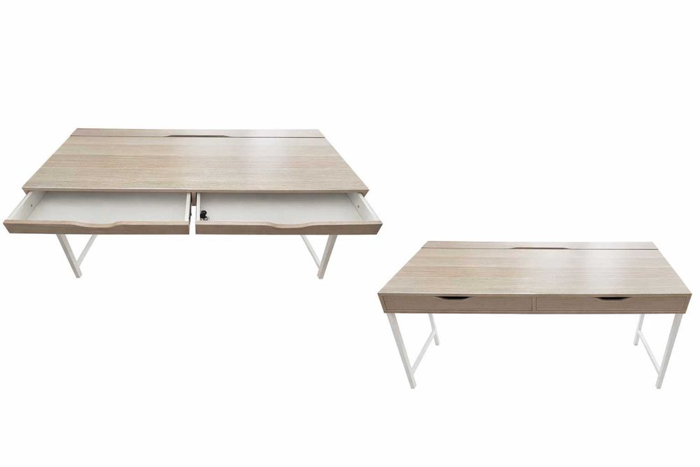 Secretária IKEA ALEX – branca efeito carvalho com arrumação