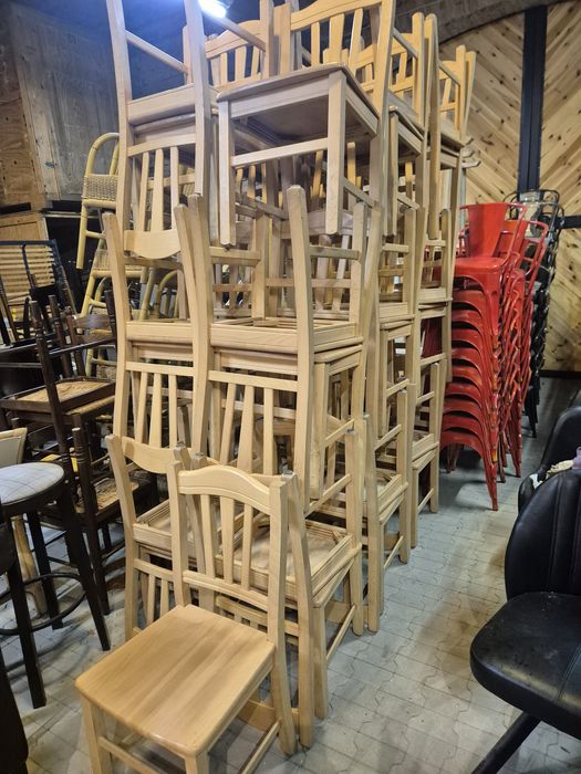 36x Krzesło drewniane jasne  solidne | Bistro | Cafe | Gastro | Dom