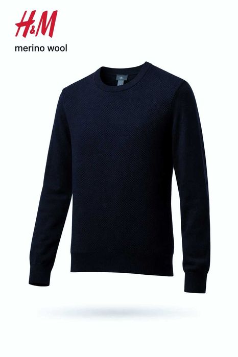 H&m merino wool s - m базовый шерстяной свитер джемпер шерсть мериноса