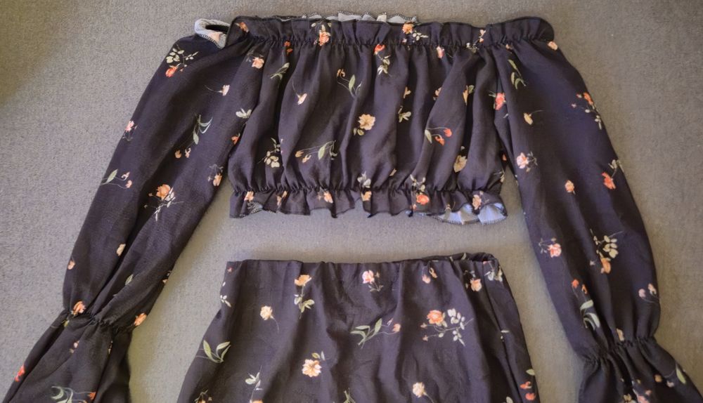 Komplet bluzka hiszpanka i spódniczka zestaw S