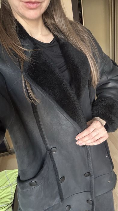 Шкіряна натуральна дублянка на овчині