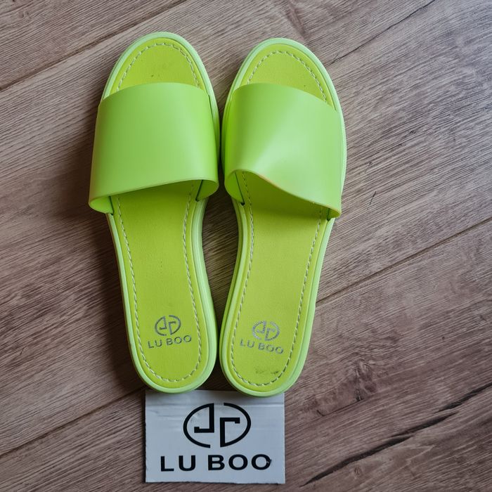 LU BOO klapki na plażę basen pod prysznic żółty neon fluo R. 38 Nowe
