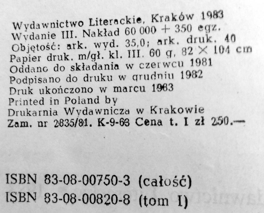 Melchior Wańkowicz – Karafka La Fontaine'a – tom I, wyd. 1983 r.