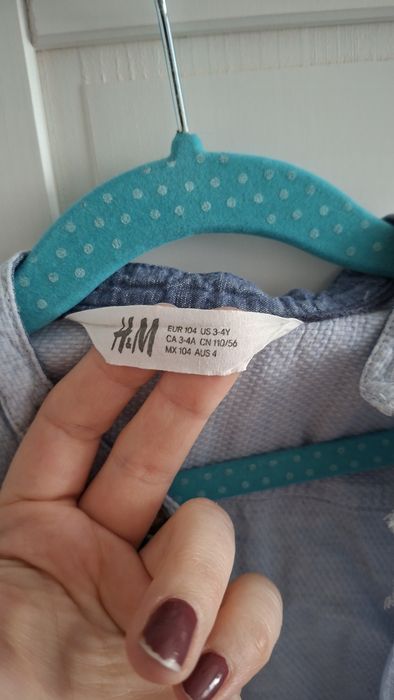 Koszula H&M chłopięca 104 jasnoniebieska
