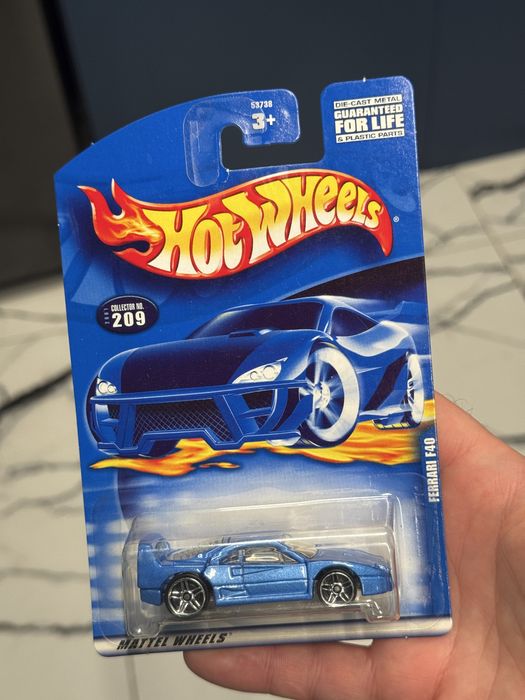 Hot Wheels Ferrari F40 blue Full metal, 25 lat, protektor