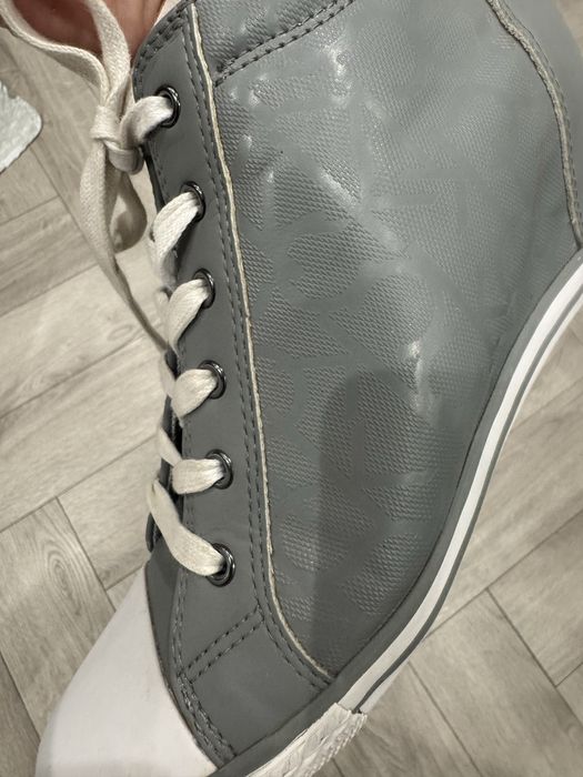 Buty sportowe na koturnie trampki szare logowane Calvin Klein 40