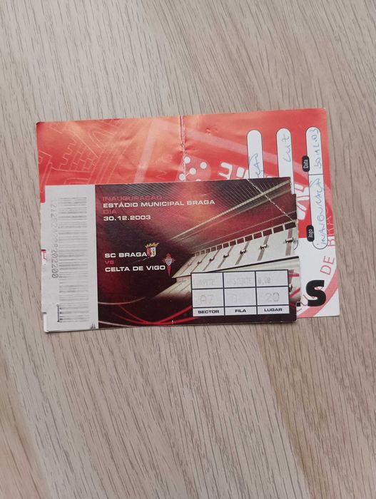 Bilhete ScBraga vs Celta Vigo - Inauguração do Estádio Municipal