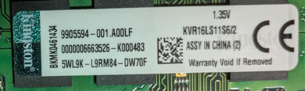 Планка памяти Kingston 2 GB SO-DIMM DDR3L 1600 MHz (KVR16LS11S6/2)