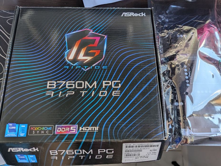 Asrock lga 1700 B760m PG riptide Wi-Fi 6E (802.11ax)