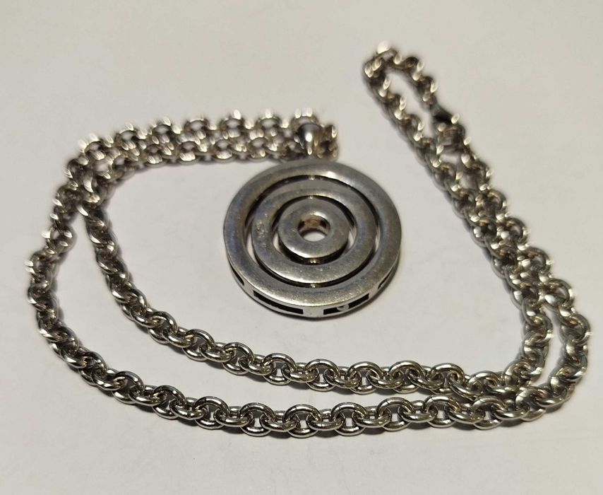 Magnífico Colar em Prata com Brilhantes "Bulgari"