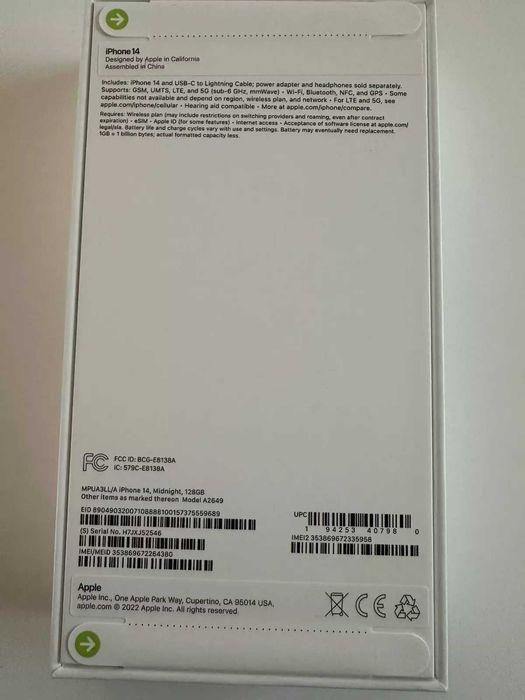 Apple iPhone 14 - 128 GB - Nowy