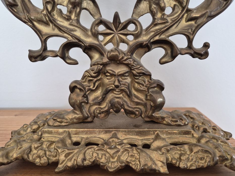 Stare duze mosiężne lustro stojące