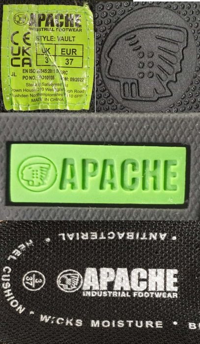 Кроссовки рабочие APACHE (Safety Trainers) с железным носком Размер 37