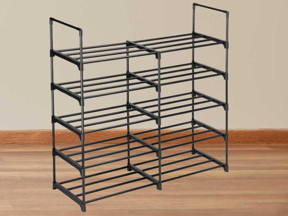 Szafka Półka Organizer Stojak Wolnostojący na Buty 10 Poziomów Czarny