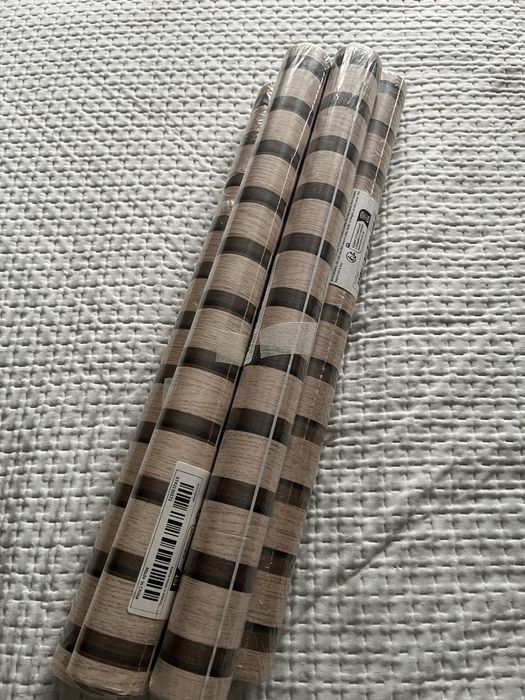 Kit 5 Rolos Papel de Parede Adesivo Ripado – 0,44m x 3m (Novo)