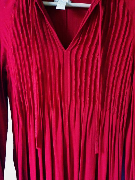 H&M czerwona sukienka z wiskozy xxs/xs