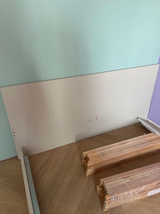 Łóżko 140x200 rama + materac Ikea Gursken kaszmir