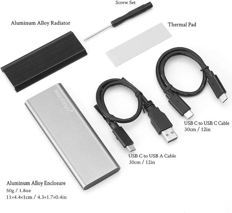 Adapter obudowa dysku SSD USB typ C M.2 NVMe B658
