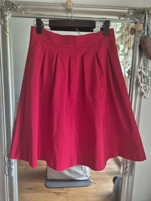 Orsay, czerwona spódnica midi, rozkloszowana,  r. 38