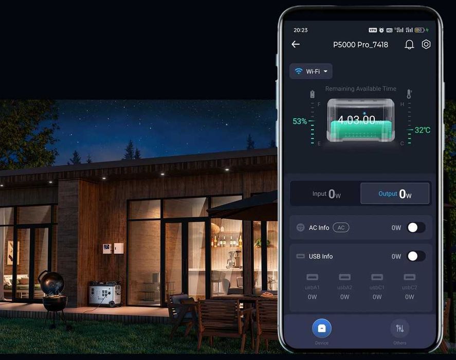 Estação Energia Oukitel 4000W/8000W MPPT 1000W 5120Wh LifePO4