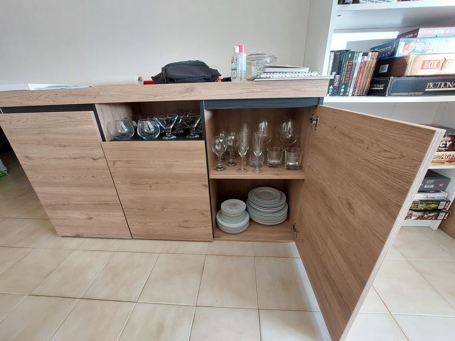 Aparador, carvalho rústico+preto