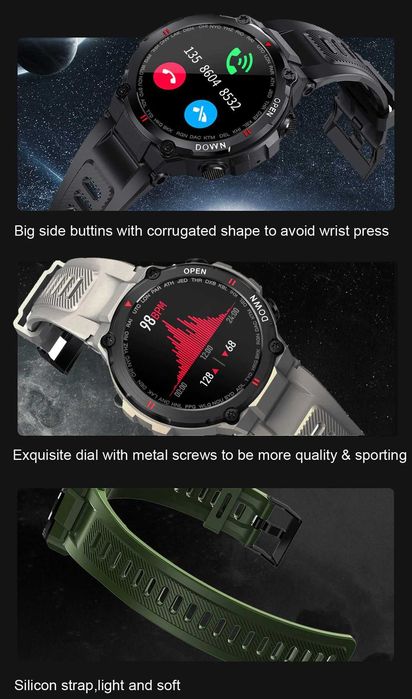 Lemfo K22 Smartwatch Puls, Gra, Kroki, Tel, SMS, NOWY !!