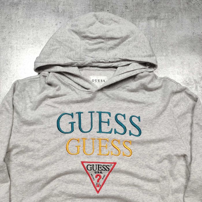 MĘSKA Bluza PREMIUM z Kapturem Bawełna Haft Logo Guess USA Hoodie